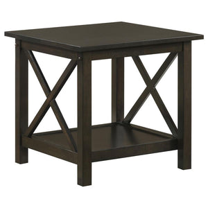Rachelle - 3 Piece Rectangular Coffee Table Set - Deep Merlot