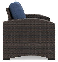 Windglow - Blue / Brown - Lounge Chair With Cushion