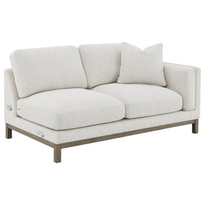 Geneva - Boucle Upholstered Sectional Chaise Sofa - Sand