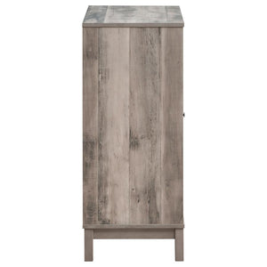 Cheyenne - 2 Door Home Bar Wine Cabinet - Weathered Acacia