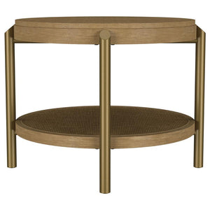 Arini - Round End Side Table With Storage Shelf