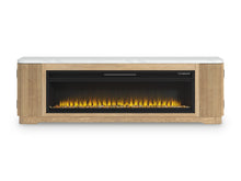 Camdill - 80" TV Stand With Electric Fireplace - Light Brown