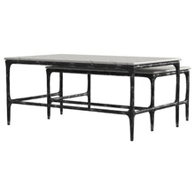 Ebby - 2-Piece Genuine Marble Top Nesting Coffee Tables - White