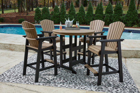 Fairen Trail - 5 Pc. - Dining Set with 4 Chairs - Black / Driftwood