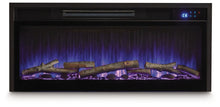 Entertainment Accessories - Fireplace Insert With Faux Birch Log Set - Black