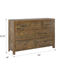 Pine Valley - 7 Drawer Dresser - Caramel Brown