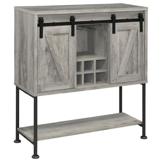 Claremont - Sliding Door Home Bar Wine Cabinet - Gray Driftwood