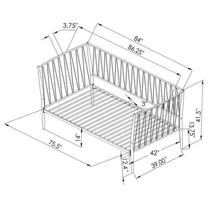 Richland - Metal Twin Daybed Bed Frame - Matte Black