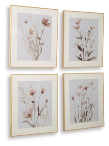 Chettings - Beige / Gray / Blush - Wall Art Set (Set of 4)