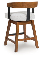 Ralene - Upholstered Swivel Barstool (Set of 2) - Medium Brown
