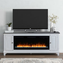 Fireplace TV Consoles - 417 80" Console With Fire FTS - White