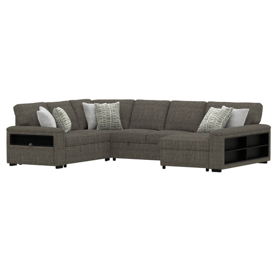 Ethan - Pop-Up Sectional With Storage - Tana Shadow