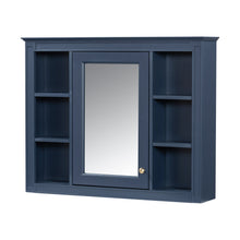 Wall Mounted Medicine Cabinet With Mirror, Storage Cabinet Featuring 6 Open Shelves And Adjustable Interior