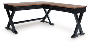 Wildenauer - Brown / Black - Home Office Desk And Return