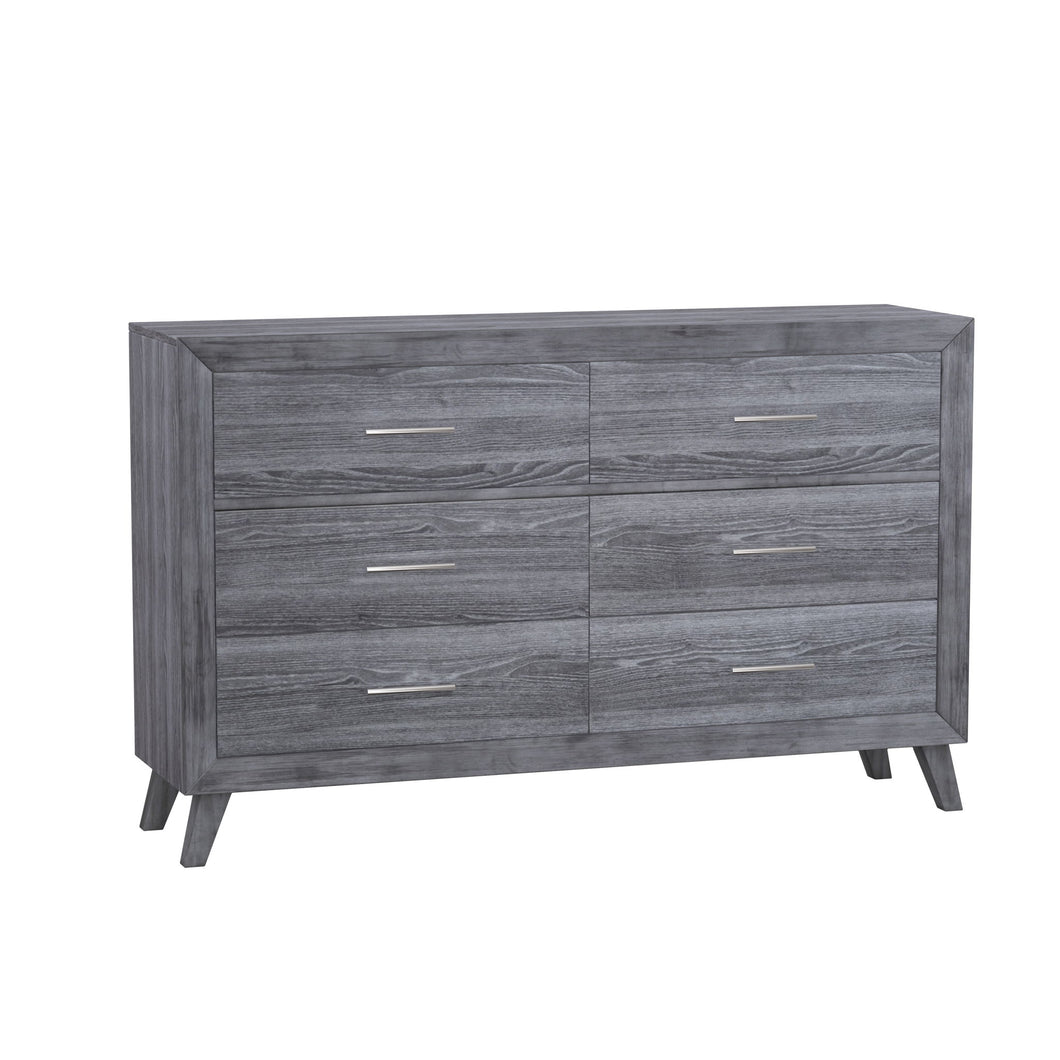 Rappa - 6-Drawer Wood Dresser - Warm Gray