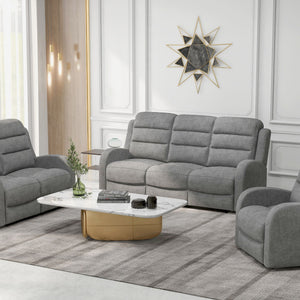 Harvey - Power Sofa With 2 Power Headrest - Mottled Gray