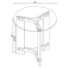 Janessa - Round Glass Top Acrylic Leg End Table - Matte Brass