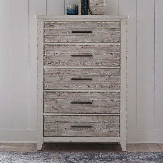 Backroads - 5 Drawer Chest - White