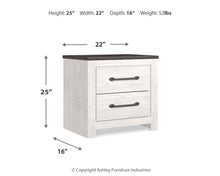 Gerridan - Two Drawer Night Stand - White / Gray