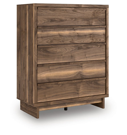 Chirason - Five Drawer Wide Chest - Brown