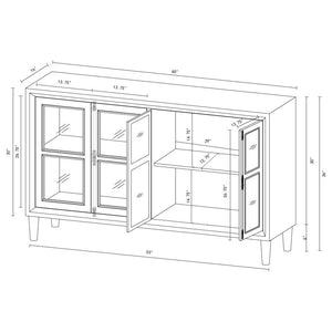 Sylvia - 4 Door Accent Cabinet - Black