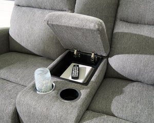 Gauntlet - Sterling - Double Recline Loveseat With Console