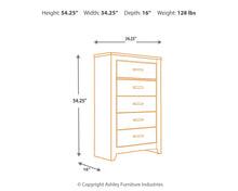Zelen - Warm Gray - Five Drawer Chest