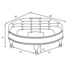 Elchin - Round Upholstered Tufted Ottoman - Oatmeal