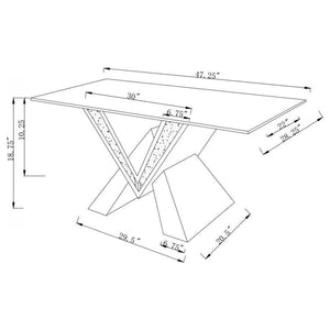 Taffeta - Glass Top Mirrored Acrylic Table