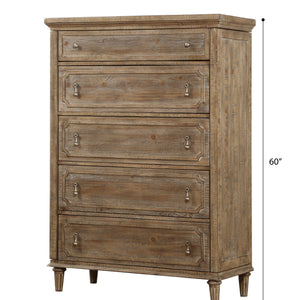 Interlude - 5 Drawers Chest - Light Brown