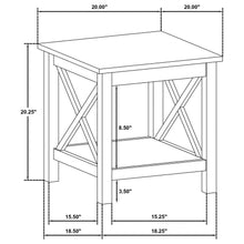 Skyview - Square Pine Wood Side End Table With Shelf - White