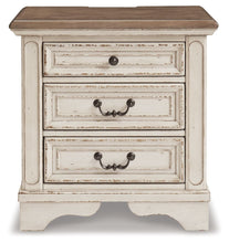 Realyn - Three Drawer Night Stand - White / Brown / Beige