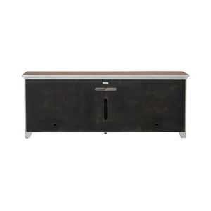 Fireplace TV Consoles - 79" Console With Fire - Medium Brown