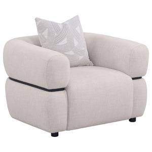 Jeanette - Fabric Upholstered Round Arm Sofa Set