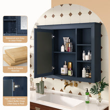 Wall Mounted Medicine Cabinet With Mirror, Storage Cabinet Featuring 6 Open Shelves And Adjustable Interior