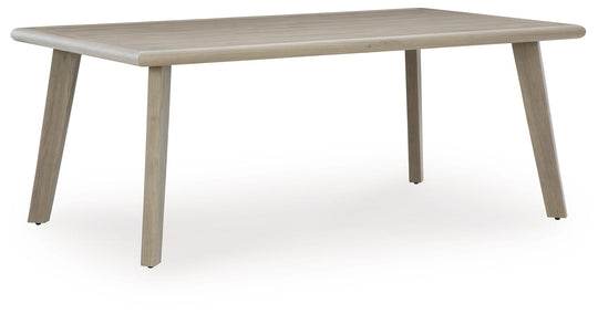 Cliff Trails - Rectangle Dining Table With Umbrella Option - Beige