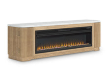 Camdill - 80" TV Stand With Electric Fireplace - Light Brown