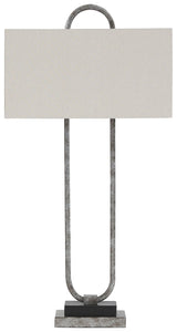 Bennish - Antique Silver Finish - Metal Table Lamp