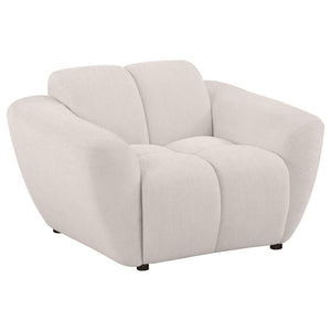 Destino - Chenille Upholstered Splayed Arm Accent Chair - Greige