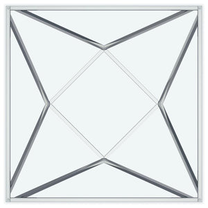 Brittania - Square Glass Top Geometric Coffee Table - Nickel