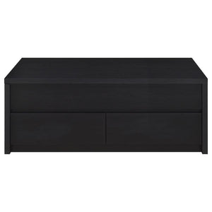 Knapp - Lift Top Cocktail Coffee Table With Dual Drawers - Black