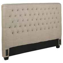 Chloe - Upholstered Queen Panel Headboard - Oatmeal