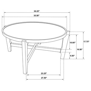 Cota - Round Solid Wood Coffee Table - Dark Brown