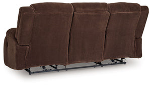 Free Wake - Chocolate - Reclining Power Sofa With Drop Down Table