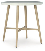 Seton Creek - Beige - Round Bar Table With Umbrella Option