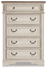 Realyn - Five Drawer Chest - White / Brown / Beige