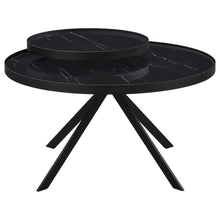 Briggs - Round Marble Printed Glass Top Coffee Table