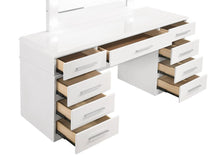 Felicity - 9-Drawer Vanity Table With Lighted Mirror - Glossy White
