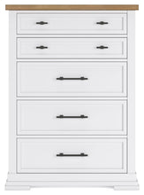 Ashbryn - White / Natural - Five Drawer Chest