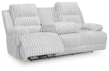 Rhines Falls - Alloy - Reclining Power Sofa With Drop Down Table